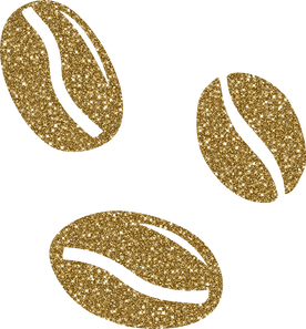 Glitter Gold Coffee Bean